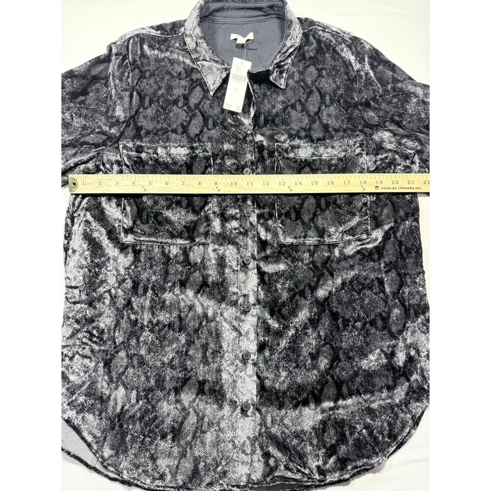 Pilcro Anthropologie Snakeskin Print Button Down Shirt NWT Sz L Oversized - Picture 7 of 7